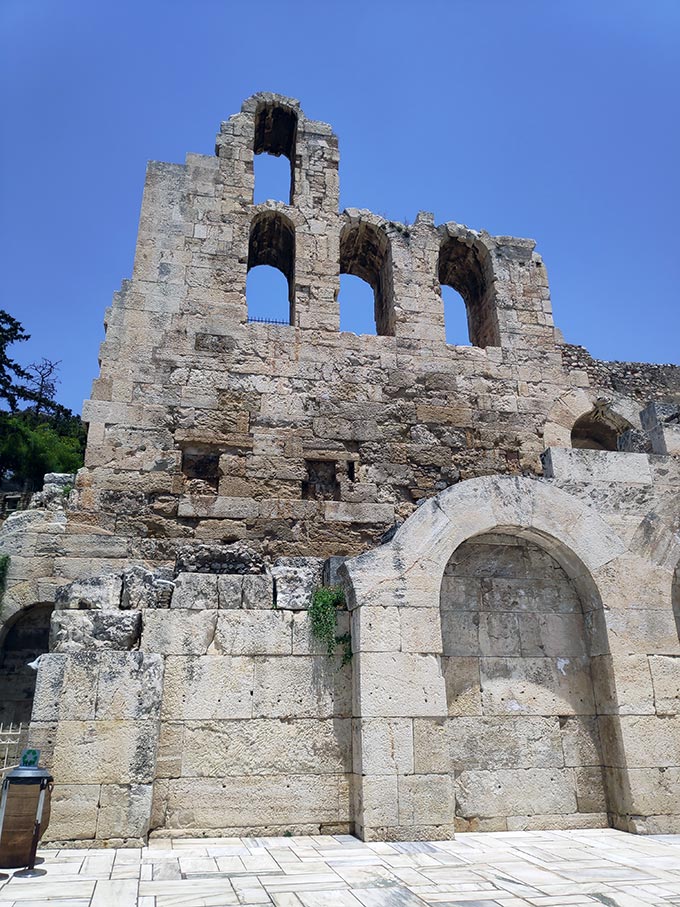 Detail of the exterior wall of the Odeon of Herodus Atticus.