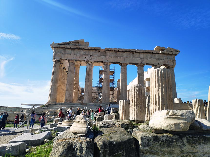 The Acropolis in Athens standing proud.