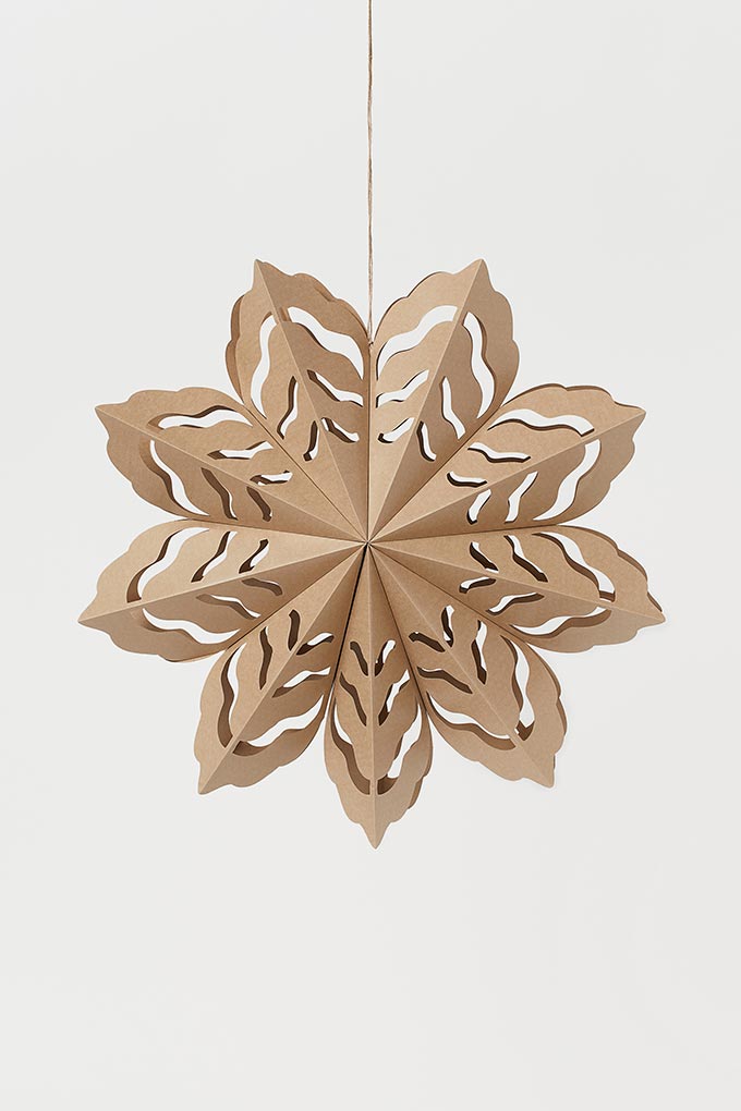 A beautiful paper star Christmas ornament from H&M Home.