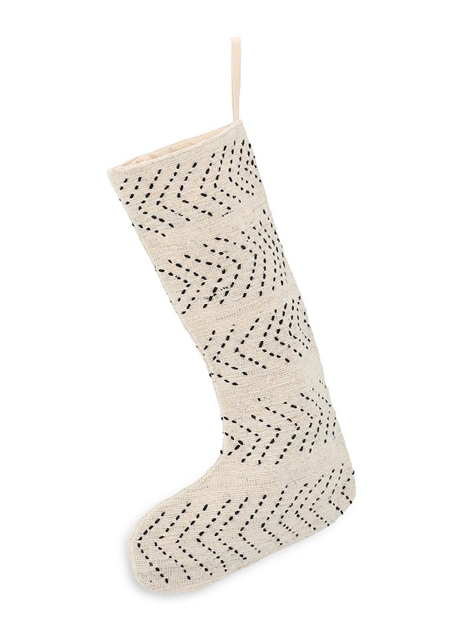 A Scandi inspired Chevron pattern Christmas stocking from Heavenly Homes and Gardens.