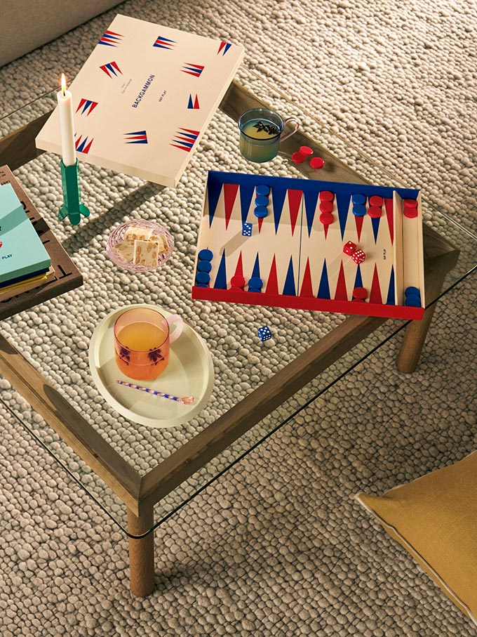 A lifestyle image featuring the HAY backgammon set. Image: Nest.co.uk.