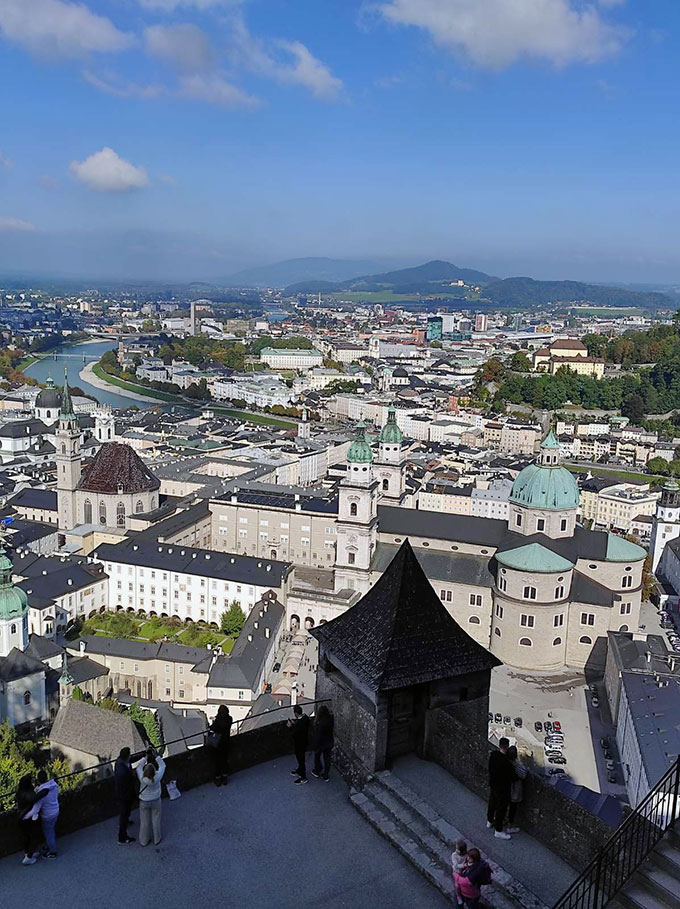 Taking in the views from atop of the enchanting city of Salzburg, Austria.