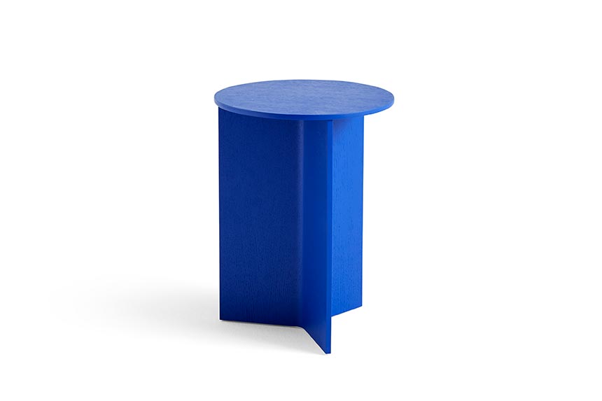 A packshot of the blue HAY slit table - ideal as a side table. Image: Nest.co.uk.