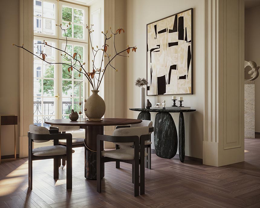 A beautiful Parisian apartment designed by Meryem Matur. Image: Caffe Latte.