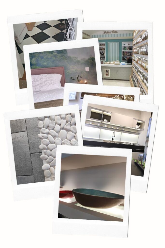 Photo collage from various design projects.